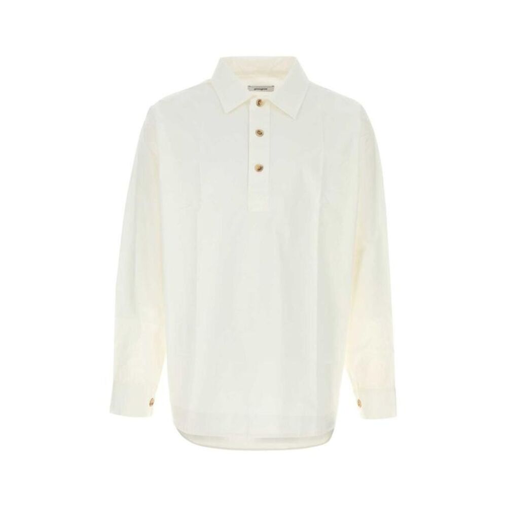 GIMAGUAS Men's Long Sleeve Cotton Polo Shirt Men WHITE T-Shirts